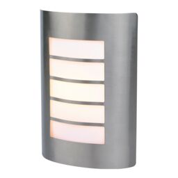 GoodHome Grandy Fixed Satin Stainless Steel Mains-Powered Outdoor [E27] Light Bulb Required (Not Included). Check Bulb Dimensions In Relation To Space Available. Half Wall Light - thumbnail 5