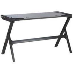 Wyld And Coco Novaoffice Gaming Desk 120 X 60 Cm Black Mdf Top Metal Legs Rgb Lighting - thumbnail 6