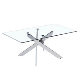 Furniture in Fashion Daytona Clear Glass Coffee Table With Chrome Legs - thumbnail 2