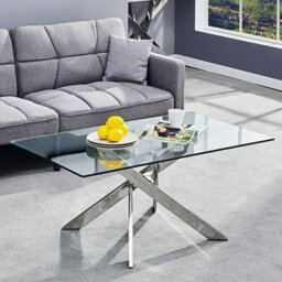 Furniture in Fashion Daytona Clear Glass Coffee Table With Chrome Legs - thumbnail 1