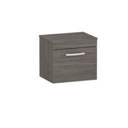 Royal Bathrooms Turin 500mm Grey Elm 1 Drawer Wall Hung Countertop Vanity Unit - thumbnail 3