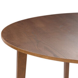 Wyld and Coco Oakline 140Cm Round Dining Table Dark Oak Mdf Top With Rubberwood Legs - Retro Style - thumbnail 5