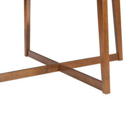 Wyld and Coco Oakline 140Cm Round Dining Table Dark Oak Mdf Top With Rubberwood Legs - Retro Style - thumbnail 6