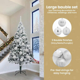 Vidaxl Christmas Bauble Set Xxl 4 Pcs Silver Plastic - thumbnail 7