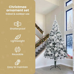 Vidaxl Christmas Bauble Set Xxl 4 Pcs Silver Plastic - thumbnail 6