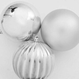 Vidaxl Christmas Bauble Set Xxl 4 Pcs Silver Plastic - thumbnail 4