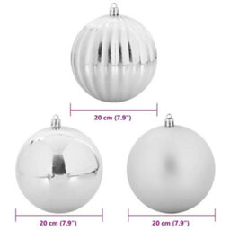 Vidaxl Christmas Bauble Set Xxl 4 Pcs Silver Plastic - thumbnail 5