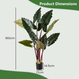 Gainoom 2 Pack Artificial Rainbow Taro Tree 160Cm Tall Fake Pre-Potted Plant - thumbnail 2