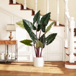 Gainoom 2 Pack Artificial Rainbow Taro Tree 160Cm Tall Fake Pre-Potted Plant - thumbnail 1