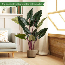 Gainoom 2 Pack Artificial Rainbow Taro Tree 160Cm Tall Fake Pre-Potted Plant - thumbnail 3