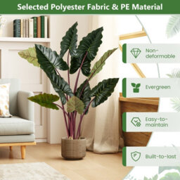 Gainoom 2 Pack Artificial Rainbow Taro Tree 160Cm Tall Fake Pre-Potted Plant - thumbnail 7