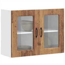 Berkfield Kitchen Wall Cabinet With Glass Door Kalmar Old Wood Engineered Wood