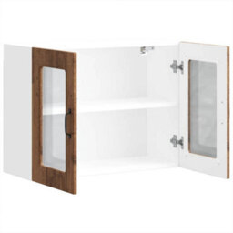 Berkfield Kitchen Wall Cabinet With Glass Door Kalmar Old Wood Engineered Wood - thumbnail 7