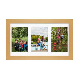 AK Frames 40X20Cm Country Pine Modern Multi Photo Frame With White Mount - Holds 3 Apertures (3X) 6X4 Photos