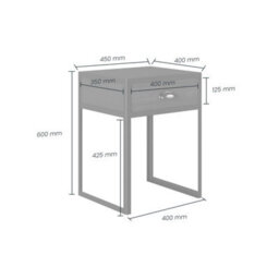 Wyld Haus Rimini Slate Grey Oak And Black Bedside Table With Drawer - thumbnail 6