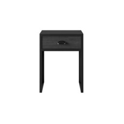 Wyld Haus Rimini Slate Grey Oak And Black Bedside Table With Drawer - thumbnail 3