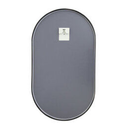 Living And Home Livingandhome Wall Mounted Oval Framed Bathroom Mirror Black 400 X 700 mm - thumbnail 4