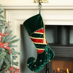 Dibor Green Jingle Bell Luxury Velvet Xmas Christmas Gift Bag Christmas Stocking For Kids