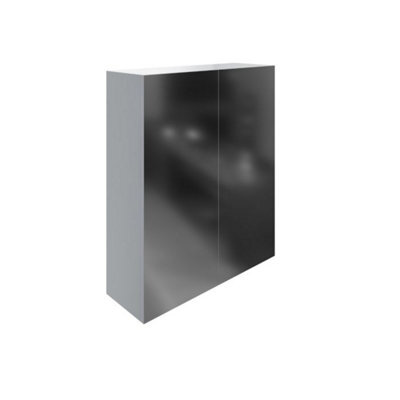 Dezine Trent 500mm Gloss Grey Mirror Unit, 2 Door - image 1