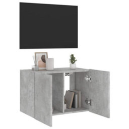 Berkfield Durable Tv Wall Cabinet With Led Lights Concrete Grey 60X35X41 Cm - thumbnail 6