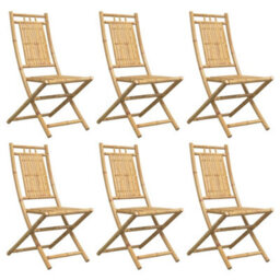 Berkfield Folding Garden Chairs 6 Pcs 46X66X99 Cm Bamboo - thumbnail 4