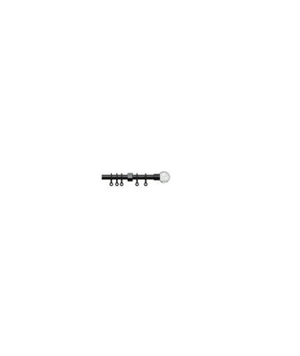 13 - 16mm - Crystal Ball Metal Curtain Pole Set - Black - image 1