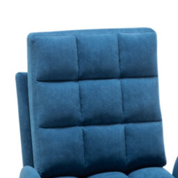 Thehotsale Leisure Recliner Armchair And Ottoman Set With Footstool And Metal Legs Blue - thumbnail 5