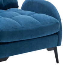 Thehotsale Leisure Recliner Armchair And Ottoman Set With Footstool And Metal Legs Blue - thumbnail 6