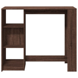Berkfield Bar Table With Shelf Brown Oak 124X46X103.5 Cm Engineered Wood - thumbnail 4