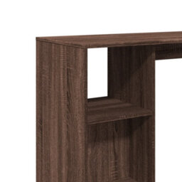 Berkfield Bar Table With Shelf Brown Oak 124X46X103.5 Cm Engineered Wood - thumbnail 7