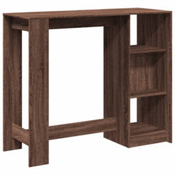 Berkfield Bar Table With Shelf Brown Oak 124X46X103.5 Cm Engineered Wood - thumbnail 6