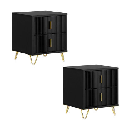 Sobuy Fbt115-Schx2, Bedside Table With 2 Drawers Functional,black,w63Xd46.5Xh47.3 - image 1