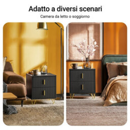 Sobuy Fbt115-Schx2, Bedside Table With 2 Drawers Functional,black,w63Xd46.5Xh47.3 - thumbnail 5