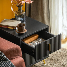 Sobuy Fbt115-Schx2, Bedside Table With 2 Drawers Functional,black,w63Xd46.5Xh47.3 - thumbnail 6