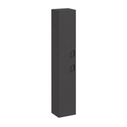 Balterley Modern Bathroom 2 Door Tall Storage Unit Cabinet - 350 X 300mm, Satin Dark Grey, Soft Close Doors - thumbnail 1