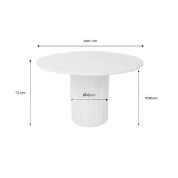 Sweeek - Round Rubberwood Dining Table And Oak Veneer 4 Seats, Natural, 115X115X73 Cm - Estelle - thumbnail 8