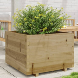 Berkfield Rustic Garden Planter 70X70X49.5 Cm Impregnated Wood Pine - thumbnail 2