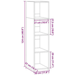 Berkfield Highboard Sonoma Oak 30X41X124 Cm Engineered Wood - thumbnail 9