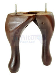 L&F Queen Anne Wooden Legs Antique Brown 150mm High Set Of 4 Replacement Furniture Feet Chairs Sofas Footstools M8 (8mm) - thumbnail 6