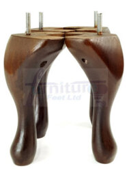L&F Queen Anne Wooden Legs Antique Brown 150mm High Set Of 4 Replacement Furniture Feet Chairs Sofas Footstools M8 (8mm) - thumbnail 5