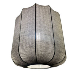 CGC Lighting Cgc Lila Grey Cylinder Ribbed Stretch Cotton Fabric Lampshade - thumbnail 8