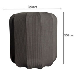 CGC Lighting Cgc Lila Grey Cylinder Ribbed Stretch Cotton Fabric Lampshade - thumbnail 4