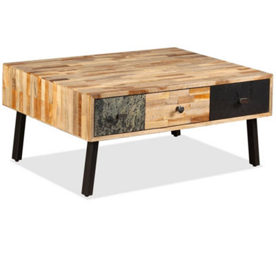 Berkfield Durable Coffee Table Solid Reclaimed Teak 90X65X40 Cm - image 1