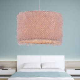 First Choice Lighting Rogers - Pink Shaggy 30Cm Easy Fit Pendant Shade - thumbnail 3