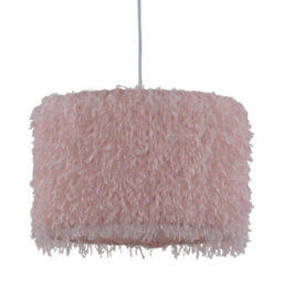 First Choice Lighting Rogers - Pink Shaggy 30Cm Easy Fit Pendant Shade