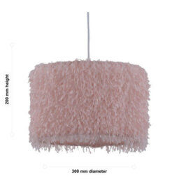 First Choice Lighting Rogers - Pink Shaggy 30Cm Easy Fit Pendant Shade - thumbnail 5