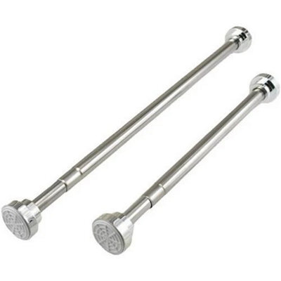 Silver 55To85Cm Heavy Duty Extendable Telescopic Shower Curtain Pole Rail Rod Bath Door Window - image 1