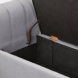 Gfw Pettine Velvet Storage Ottoman Bench Grey - thumbnail 6
