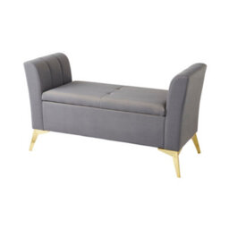Gfw Pettine Velvet Storage Ottoman Bench Grey - thumbnail 4