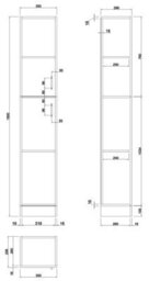 Affine Bathroom Tall Unit Cabinet Oak Effect Soft Close Door Floor Standing Modern - thumbnail 5